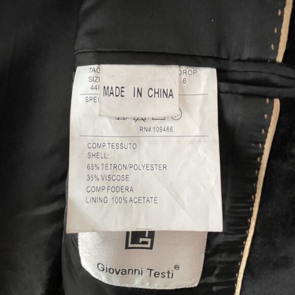 Giovanni Testi Metallic Velvet Shawl Collar Slim Fit Tuxedo Jacket SIze 44R - Picture 7 of 7